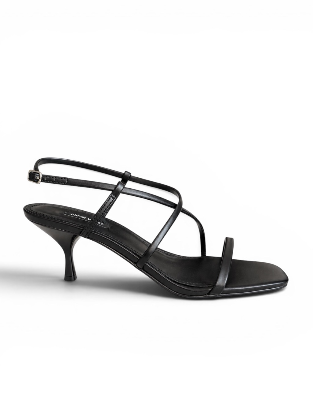 Nine West Haya3 Strappy Kitten Heel Sandals Black Size 10